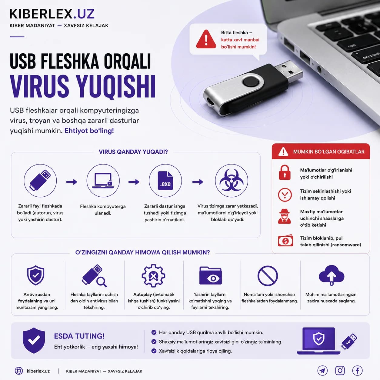 Bitta USB port, bitta yashirin fayl — shu tariqa boshlanadi ko'pgina virus hikoyalari.