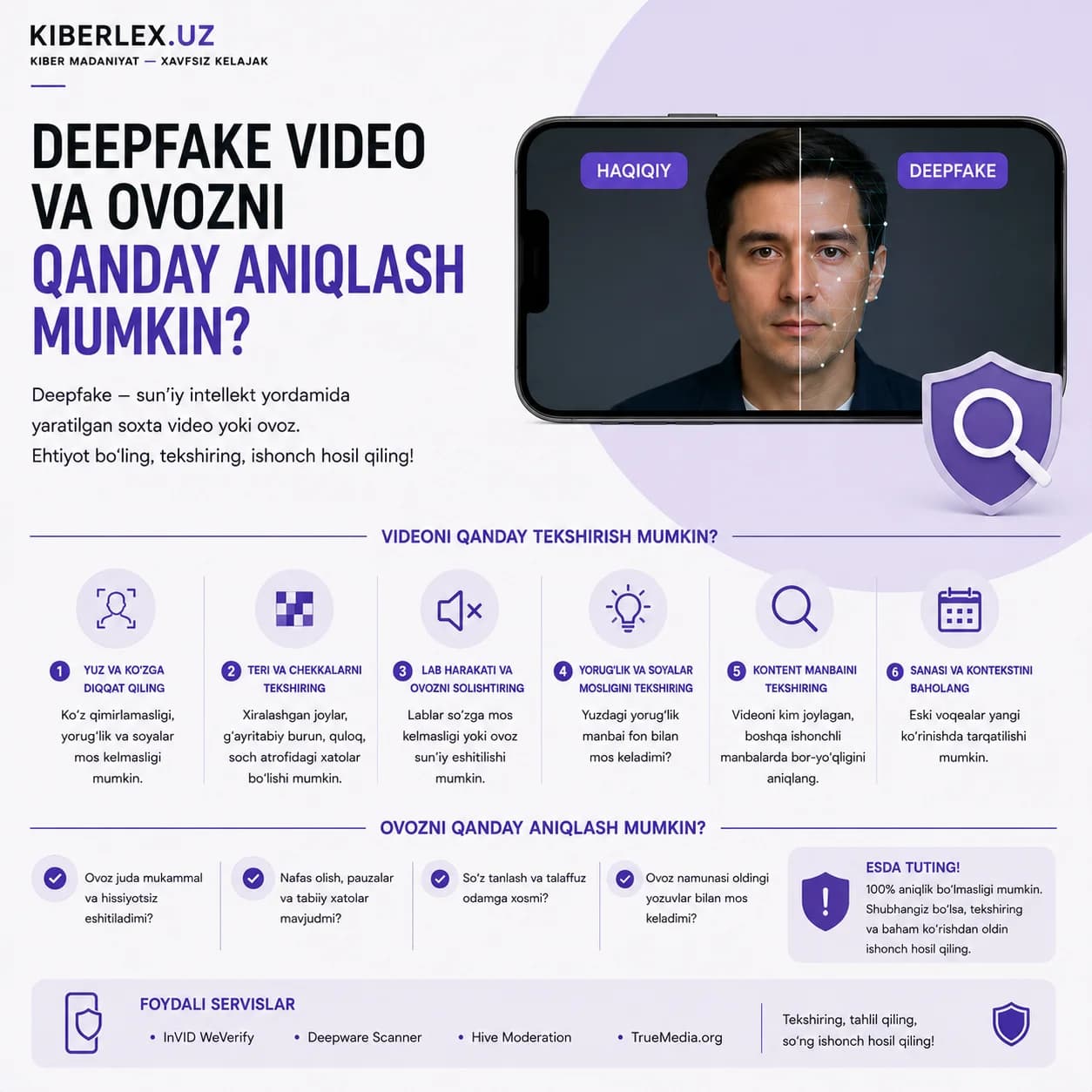 Ekrandagi yuz tanish bo'lishi mumkin, lekin ovoz ortidagi niyat ko'pincha begona.
