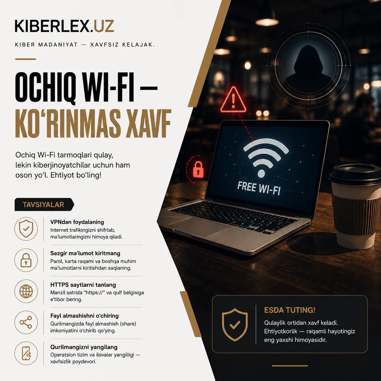 Bepul qahva, bepul Wi-Fi — lekin ma'lumotingiz uchun hech narsa bepul emas.