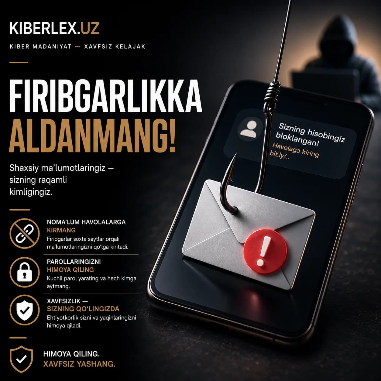 Hisobingiz bloklangani haqidagi xabar chinmi yoki sizni cho'chitish uchun yozilganmi — buni faqat rasmiy ilova biladi.